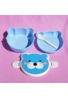 Microwaveable Cute Cat Pattern Two Layers Cartoon Plastic Lunch Meal Bento Food Box