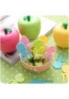 Portable Apple Shaped 10-Piece Dessert Cake Fruit Forks Set Tableware Flatware for Party Red