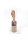 Five-piece Bamboo Kitchen Tools Spoon/Fork/Solid Spatula/Curved Spatula/Holder