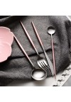 Stainless Steel Pink Dinner Spoon Home Kitchen Cutlery Flatware