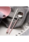 Stainless Steel Pink Dinner Spoon Home Kitchen Cutlery Flatware